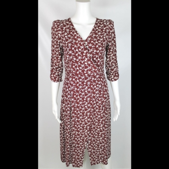 ba&sh Dresses & Skirts - BA&SH Burgundy Floral Coachella Dress Size 1 $420
